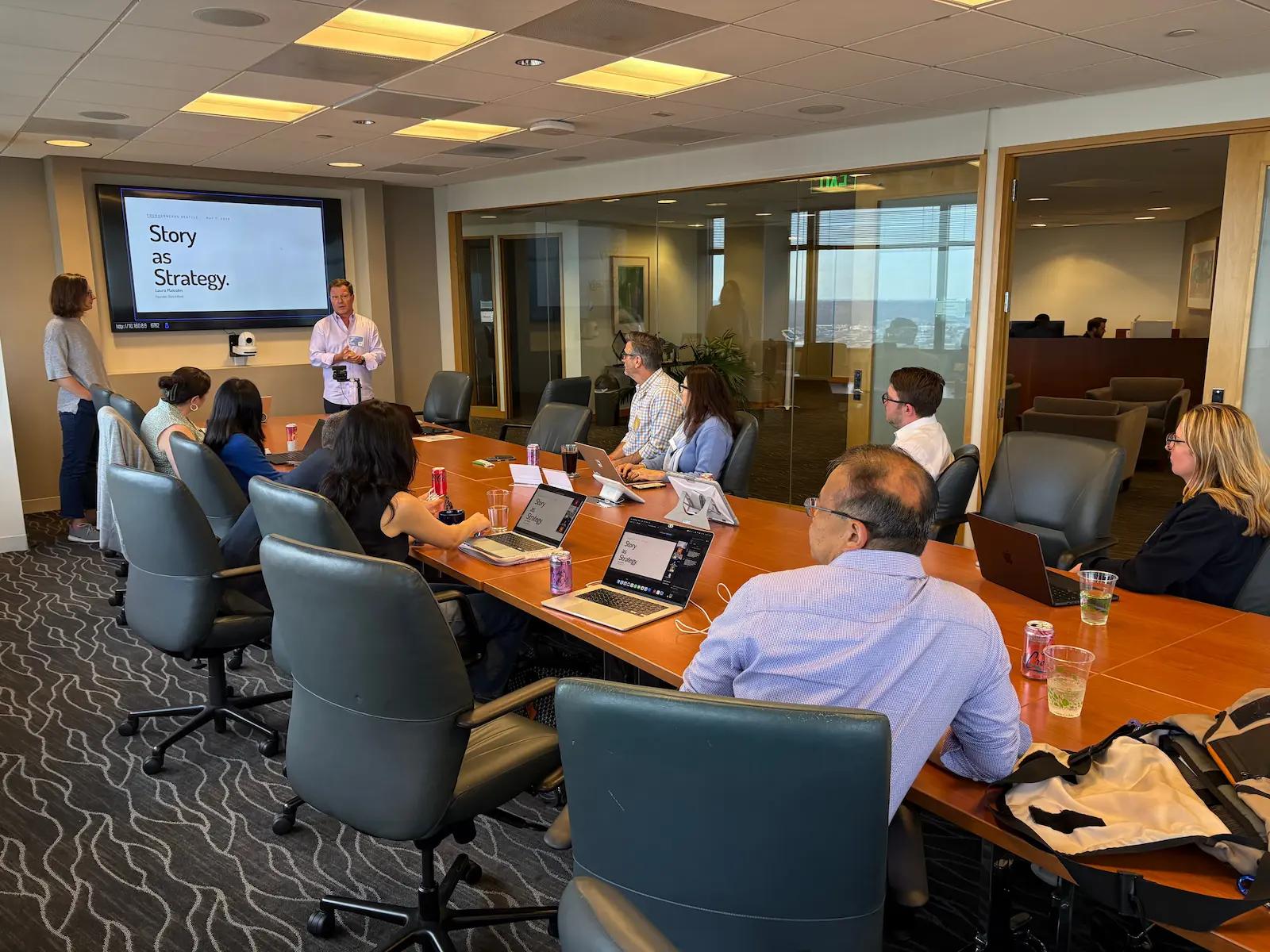 Founders in a peer group discussion